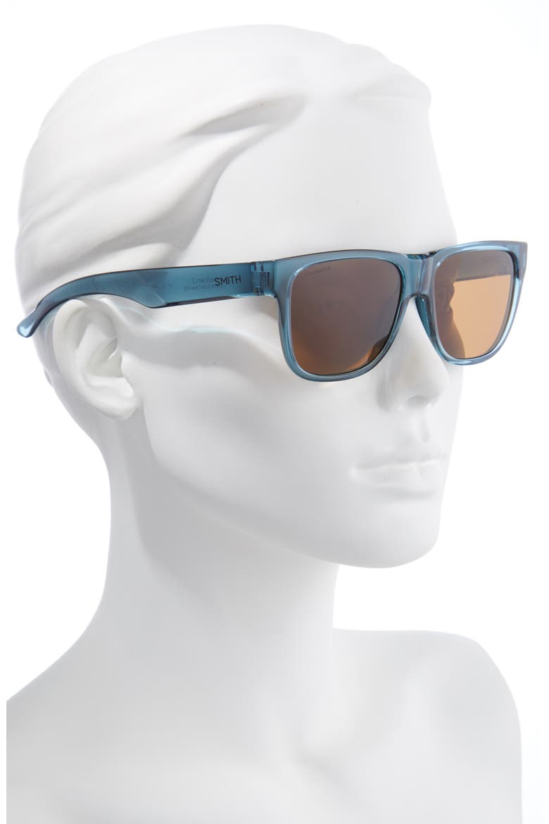 Lowdown 2 56mm Polarized Square Sunglasses, Alternate, color, CRYSTAL STONE GREEN/ BROWN
