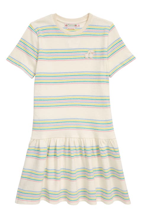 Kids' Amaia Stripe Cherry Patch Organic Cotton Dress