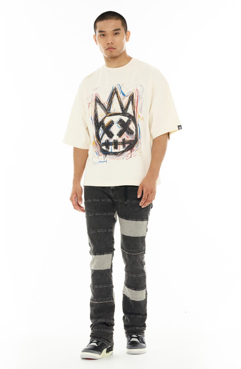 Cult of Individuality Oversized Cotton Graphic T-Shirt, Alternate, color, Winter White