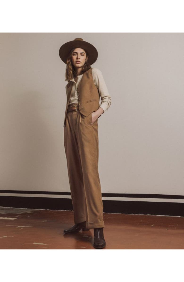 Fortela Demi Wool Vest, Alternate, color, Camel