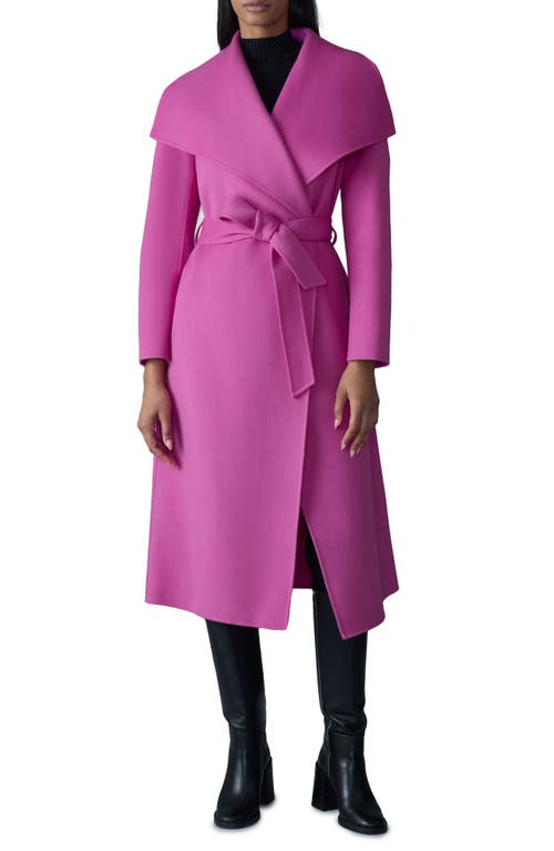 Mackage Mai Wool Belted Wrap Coat In Azalea
