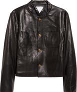 Bottega Veneta Soft Napa Lambskin Leather Jacket with Knot Buttons