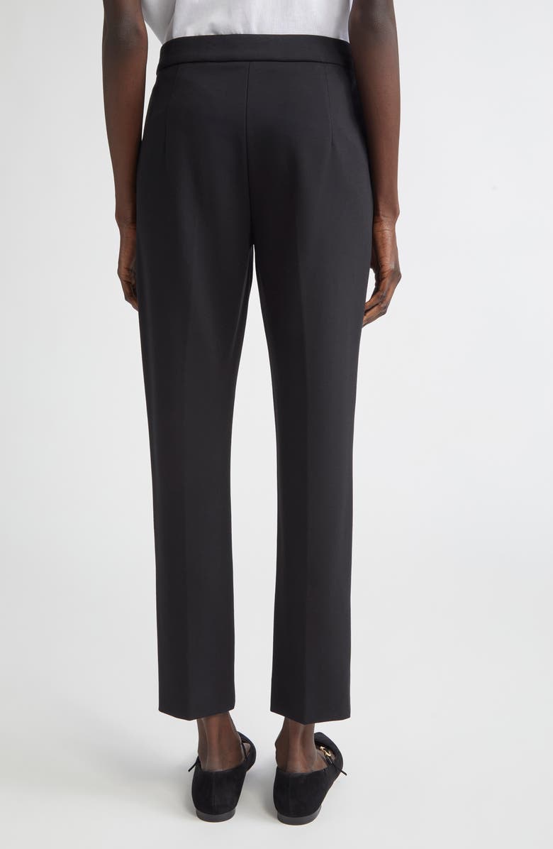 Max Mara Pegno Slim Fit Jersey Ankle Pants, Alternate, color, Black