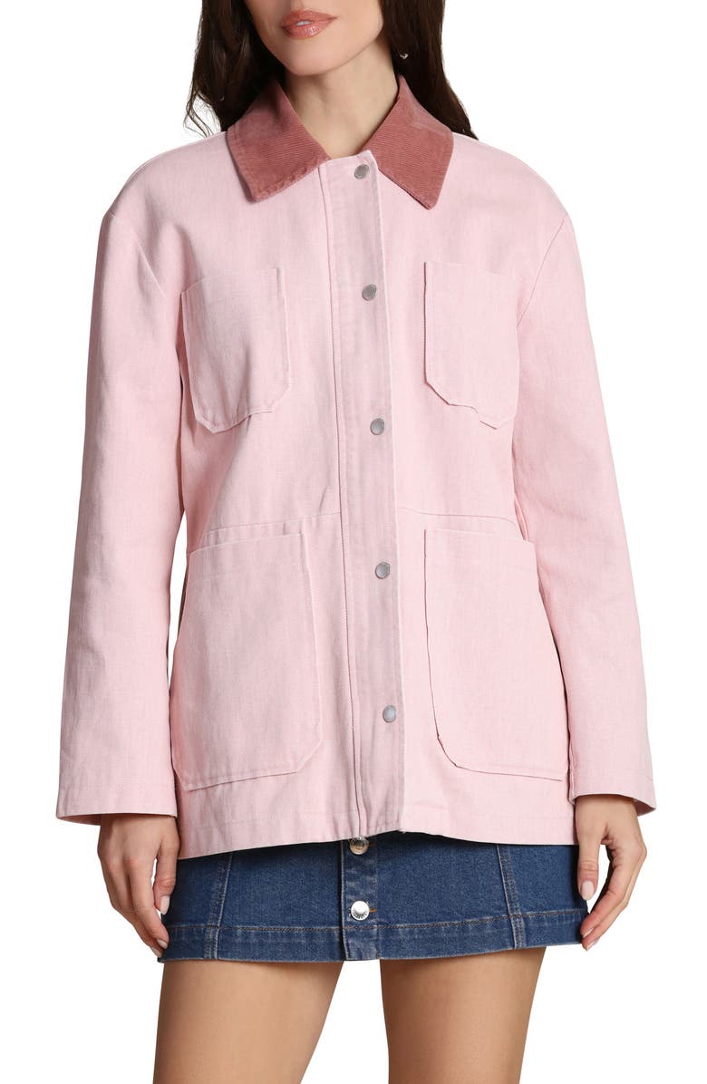 Avec Les Filles Cotton Barn Jacket, Main, color, Blackberry