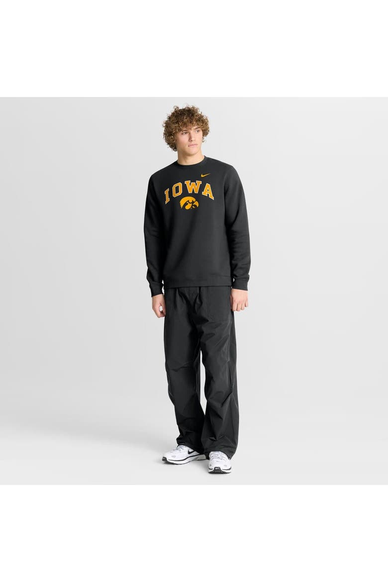 Men's Nike Black Iowa Hawkeyes Arch Pullover Sweatshirt, Alternate, color, Black
