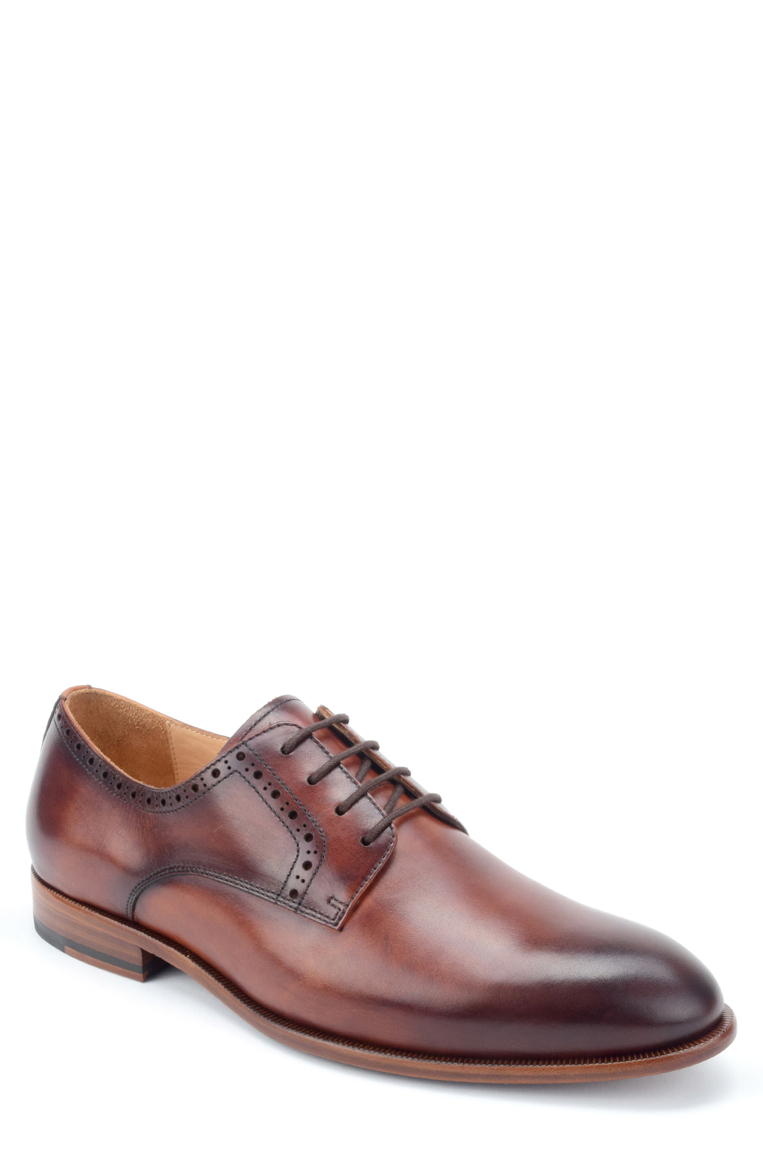 Warfield & Grand Keller Plain Toe Derby, Main, color, Chestnut