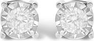 Haus of Brilliance Silver 1/2 Ct Near Colorless Diamond Miracle- Stud Earrings
