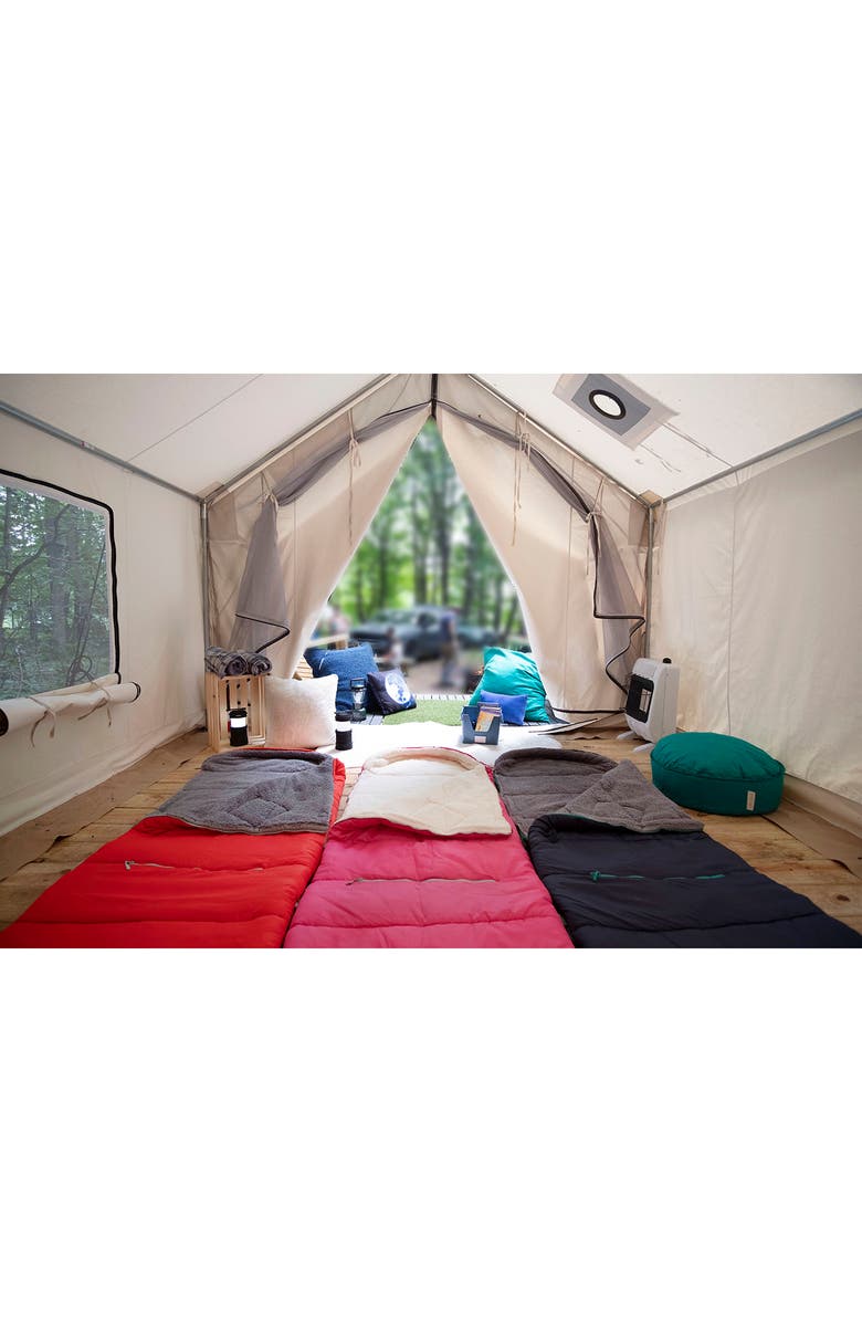 mimish Kids' Sleep-n-Pack Faux Shearling Lined Sleeping Bag Backpack, Alternate, color, Dark Navy/ Stormy Grey