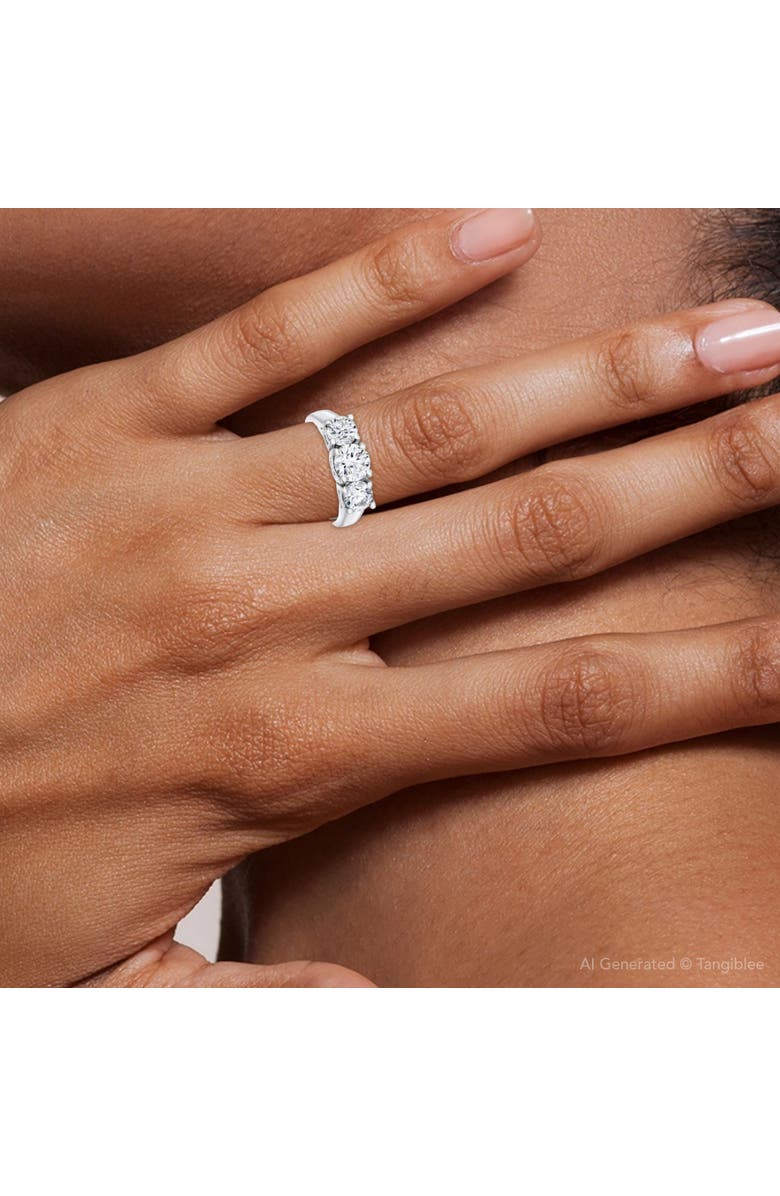 Bliss Diamond 1 1/2ct 3 Stone Round Diamond Engagement Ring 14K Gold Lab Grown, Alternate, color, 14K White Gold