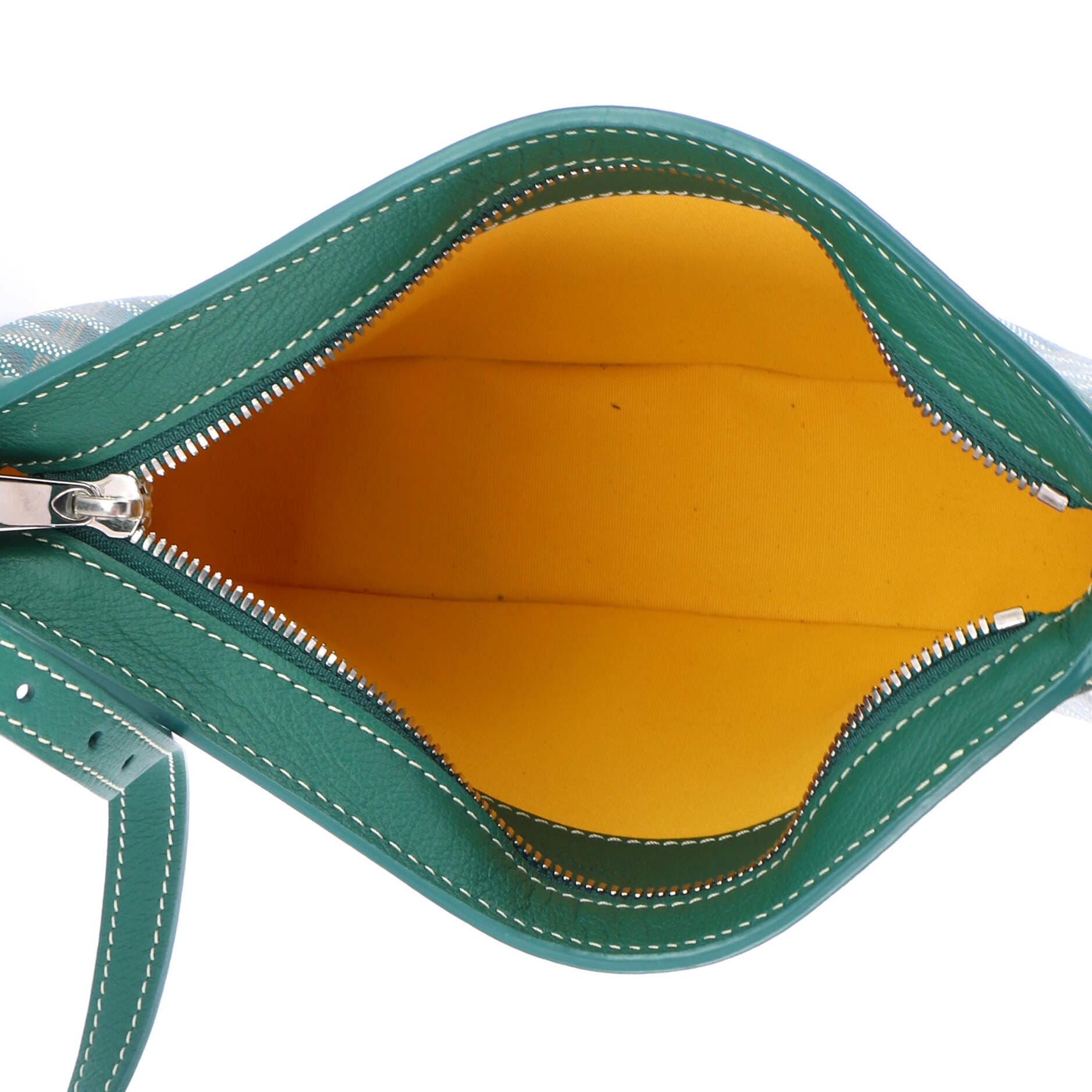 Hirondelle Shoulder Bag Coated Canvas and Leather, Alternate, color, Green