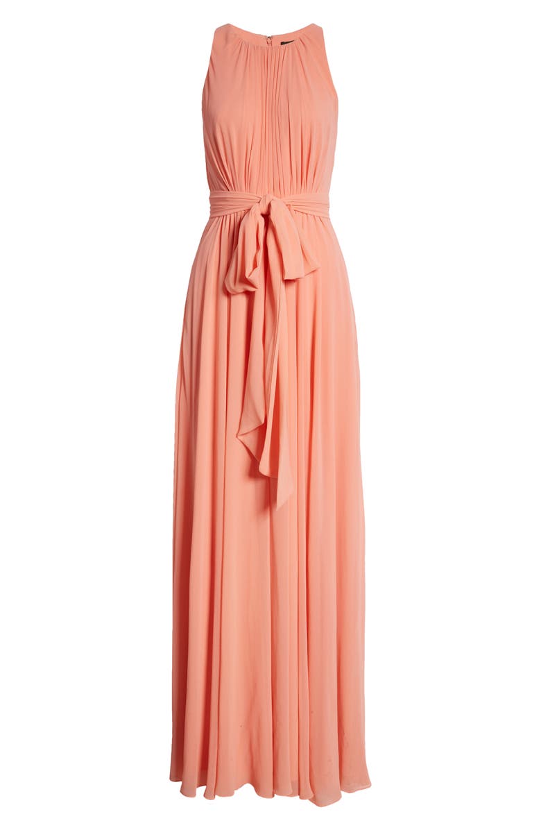 Badgley Mischka Collection Pleated Georgette Gown, Alternate, color, 