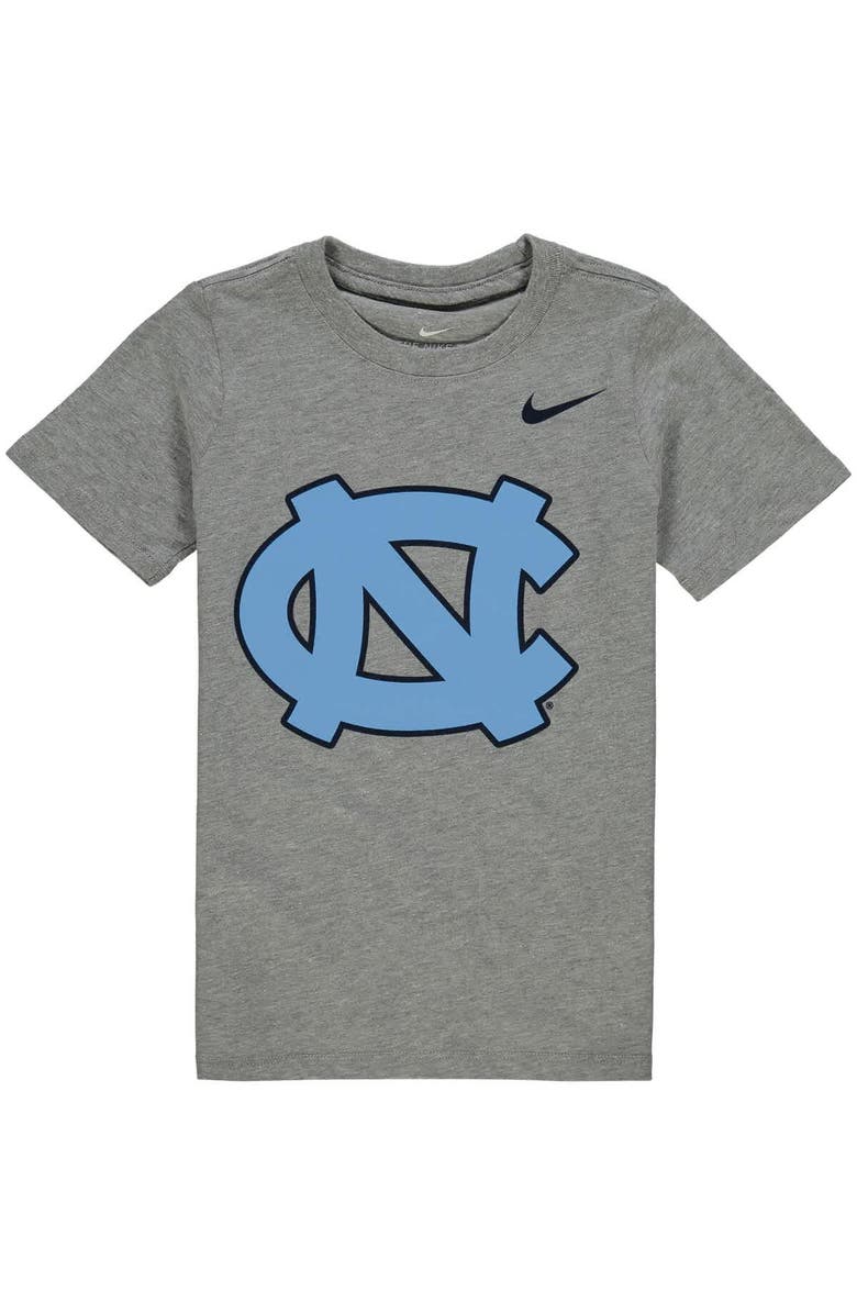 Nike Preschool Nike Charcoal North Carolina Tar Heels Logo T-Shirt, Main, color, Heather Gray