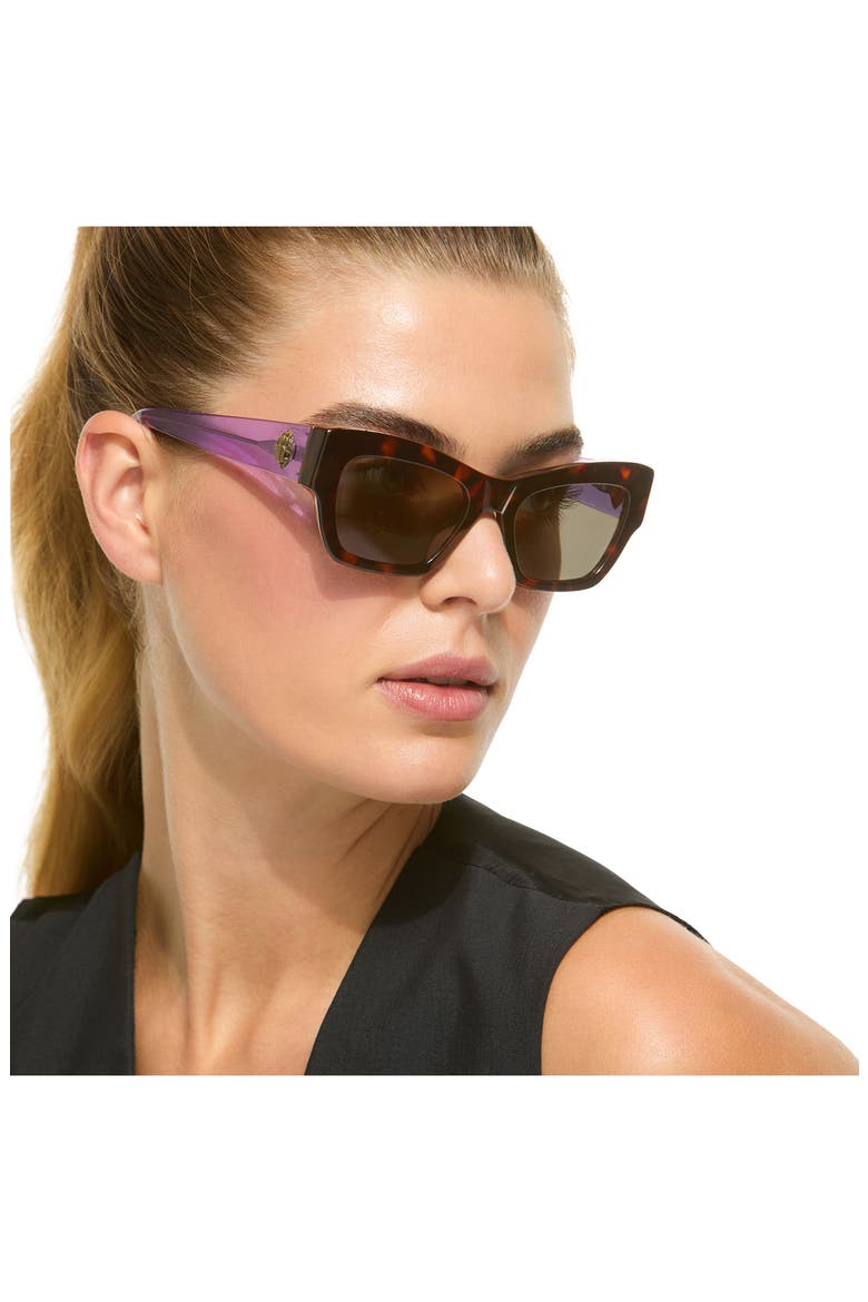 53mm Rectangular Sunglasses, Alternate, color, HAVANA/ BROWN