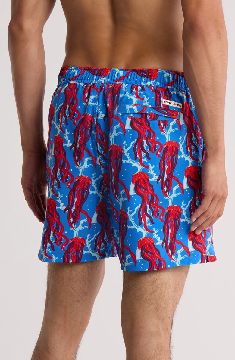Scotch & Soda Under the Sea Swim Trunks, Alternate, color, Palace Blue