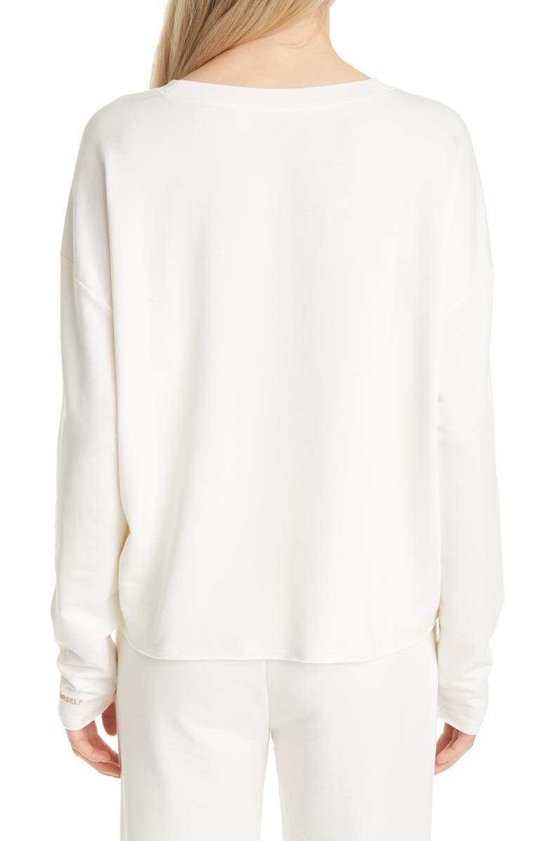 BOSS Elina Active Relaxed Fit Sweatshirt, Alternate, color, Soft Cream