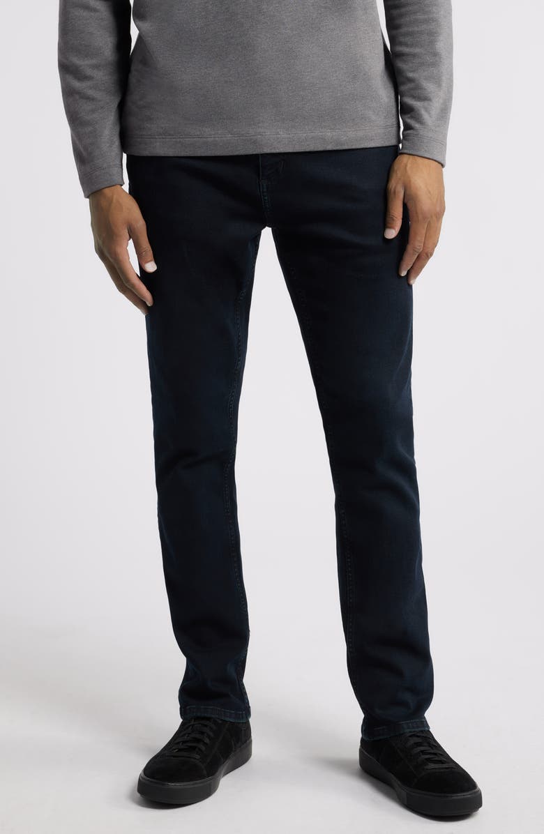Johnston & Murphy Straight Leg Jeans, Main, color, Black Wash