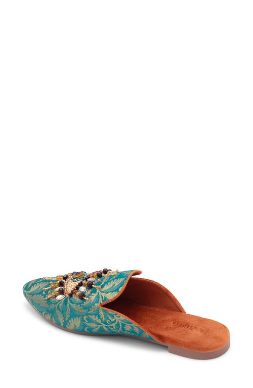 Fuchsia The Good Eye Embroidered Mule In Green