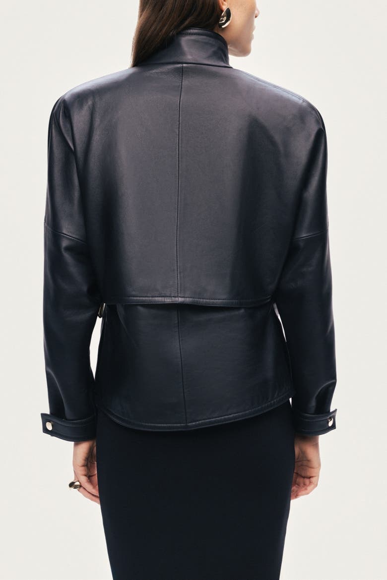 Leather Wrap Jacket, Alternate, color, Black
