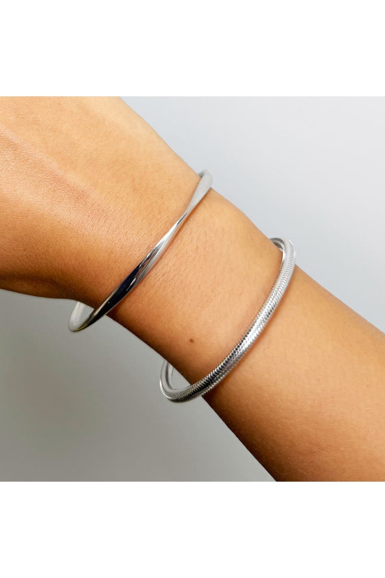 Sculpted Cuff Bangle, Alternate, color, Sterling Silver