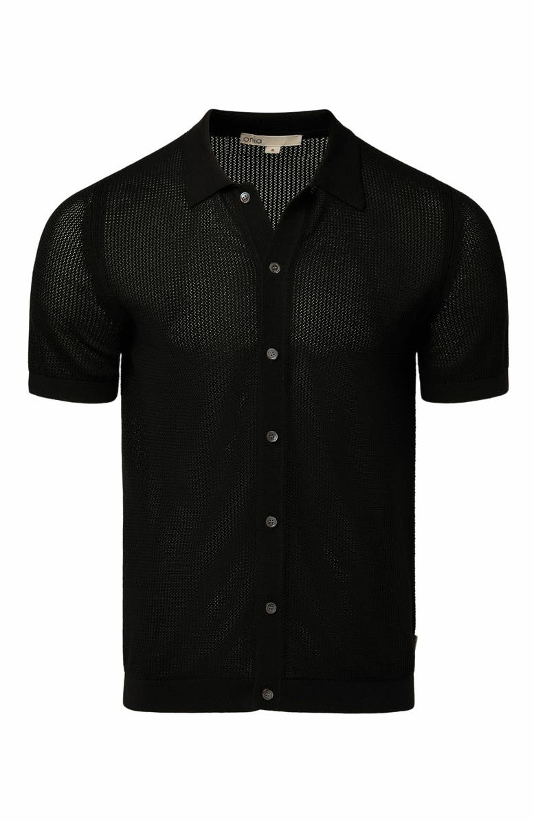 Onia Crochet Knit Button Up Shirt, Alternate, color,