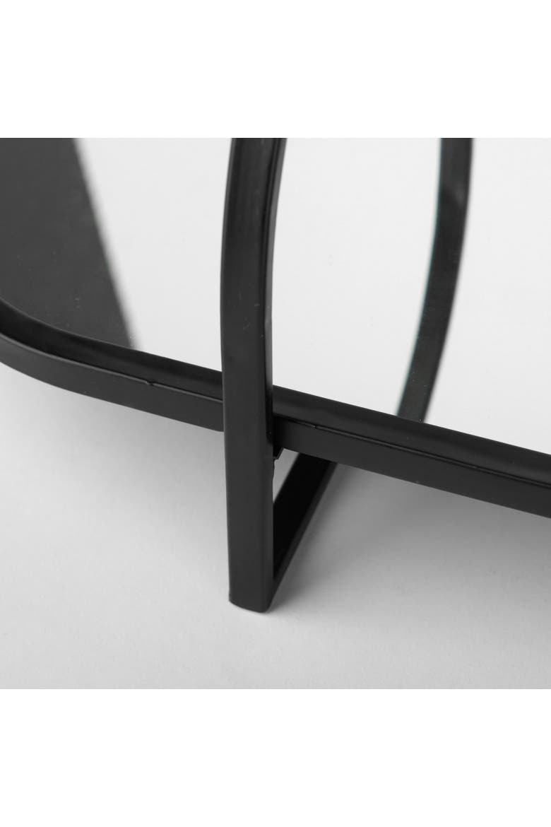 Evianna Mirrored Metal Frame Tray, Alternate, color, Black