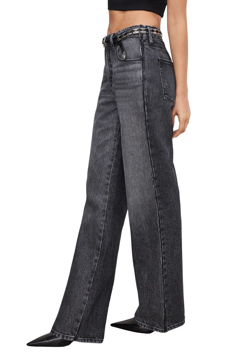 Good '90s Step Hem Wide Leg Jeans, Alternate, color, BLACK365