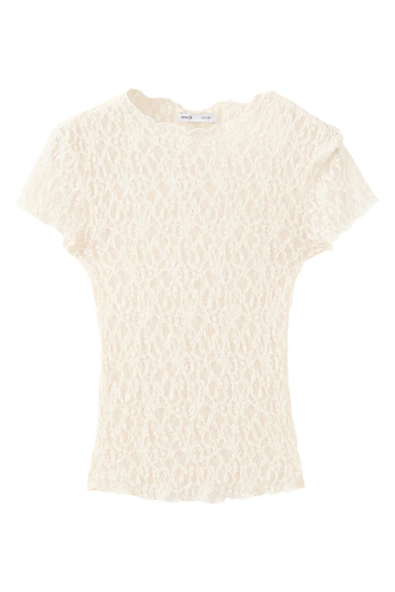 Floral Lace T-Shirt, Main, color, ECRU