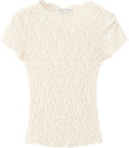 MANGO Floral Lace T-Shirt