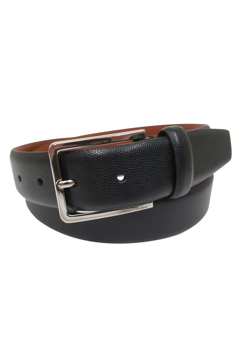 Top Grain Leather Embossed Belt, Alternate, color, Black
