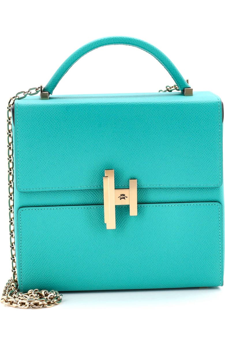 Pre-Owned Hermes Cinhetic Top Handle Bag Epsom, Main, color, Vert Verone