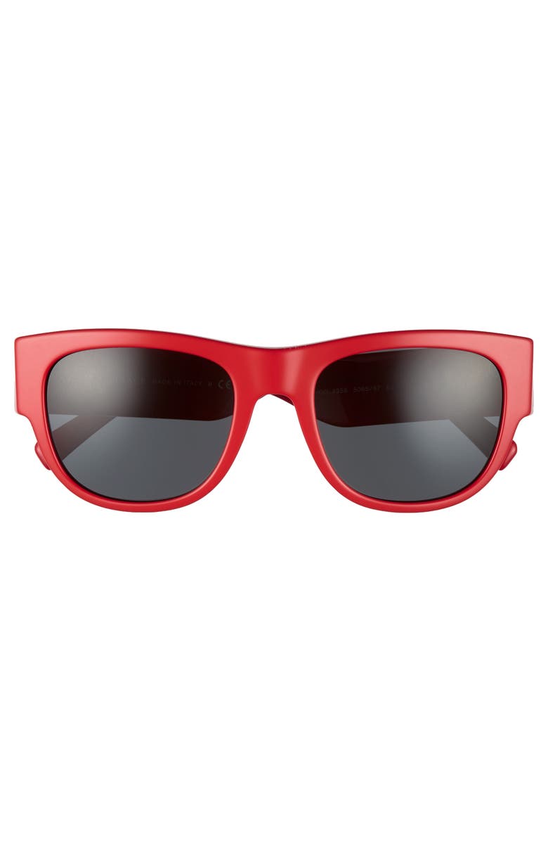 Versace 55mm Square Sunglasses, Alternate, color, Red/ Grey Solid