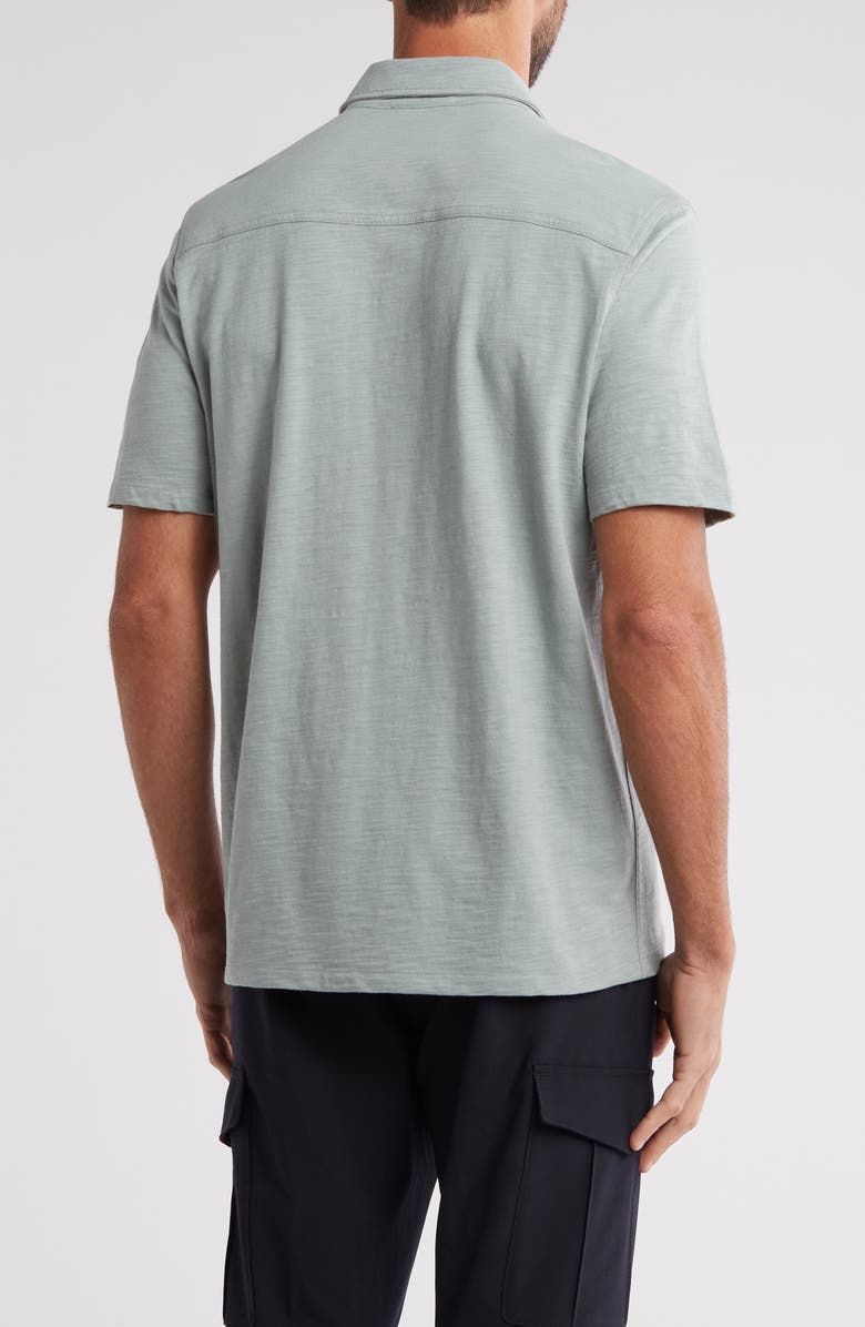 Vince Slub Knit Short Sleeve Cotton Button-Up Shirt, Alternate, color, Poolside