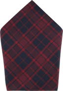 Trafalgar Kincade Red Blackwatch Plaid Silk Pocket Square