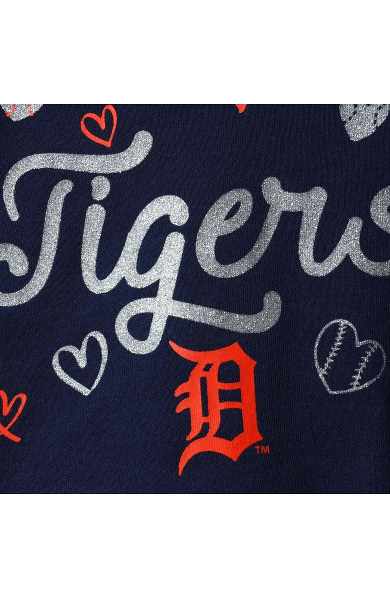 Outerstuff Girls Newborn & Infant Navy Detroit Tigers 3-Piece Home Plate Bodysuit Bib & Booties Set, Alternate, color,