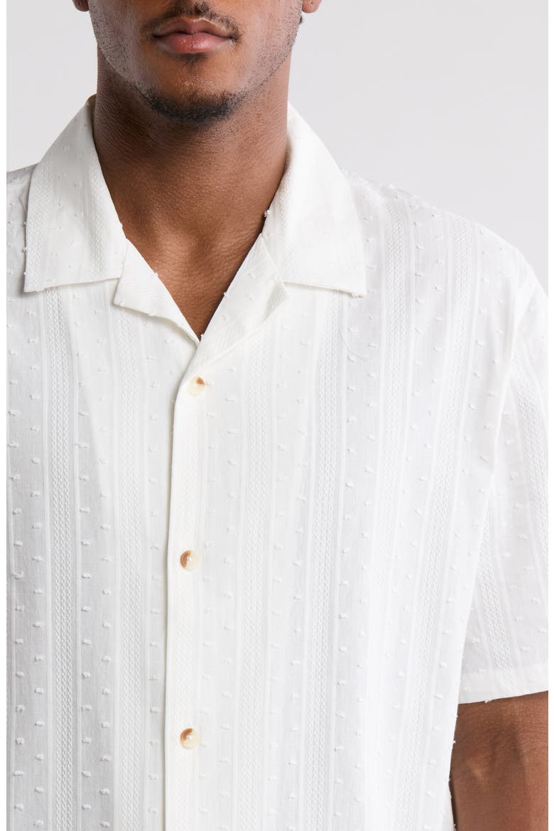 Pointelle Camp Shirt, Alternate, color, WHITE