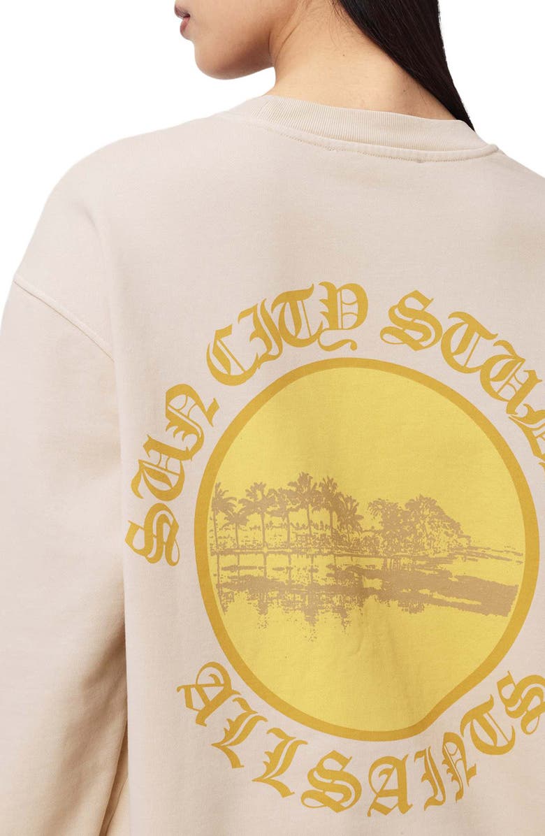 AllSaints Sun City Etta Graphic Sweatshirt, Alternate, color, Birch White