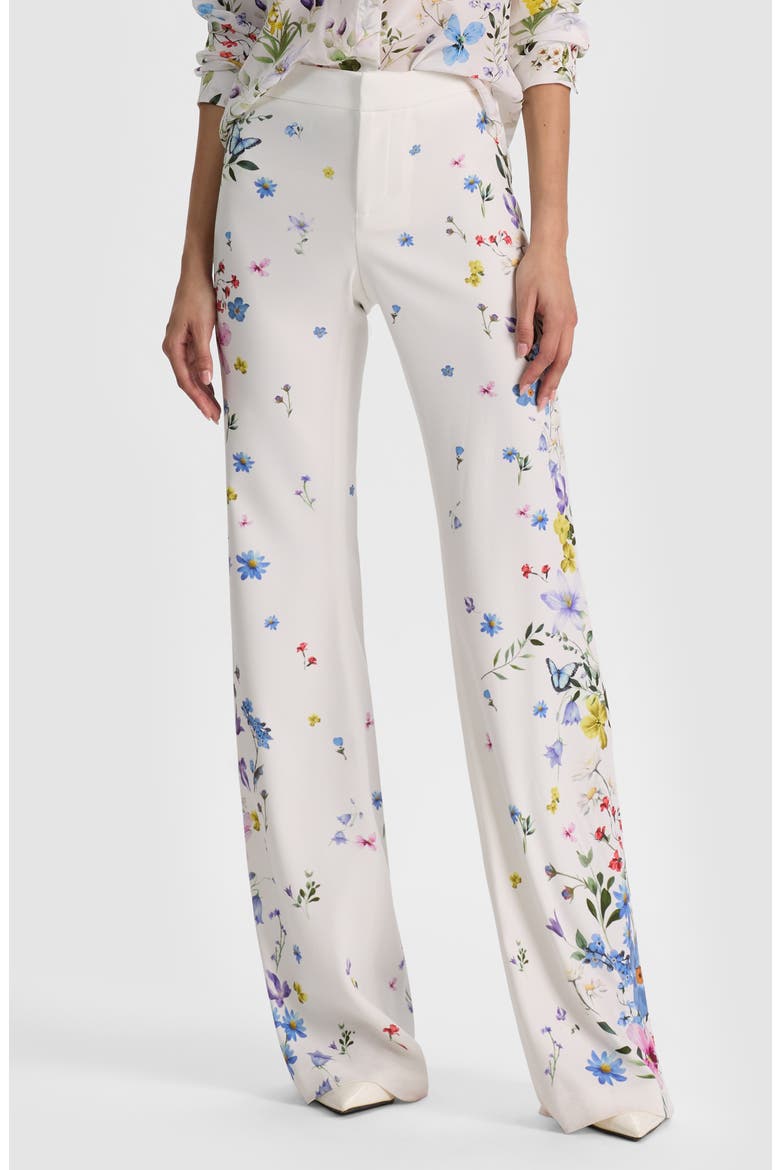 Andrew Placed Floral Slim Bootcut Pants, Main, color, TWISTING VINES OFF WHITE