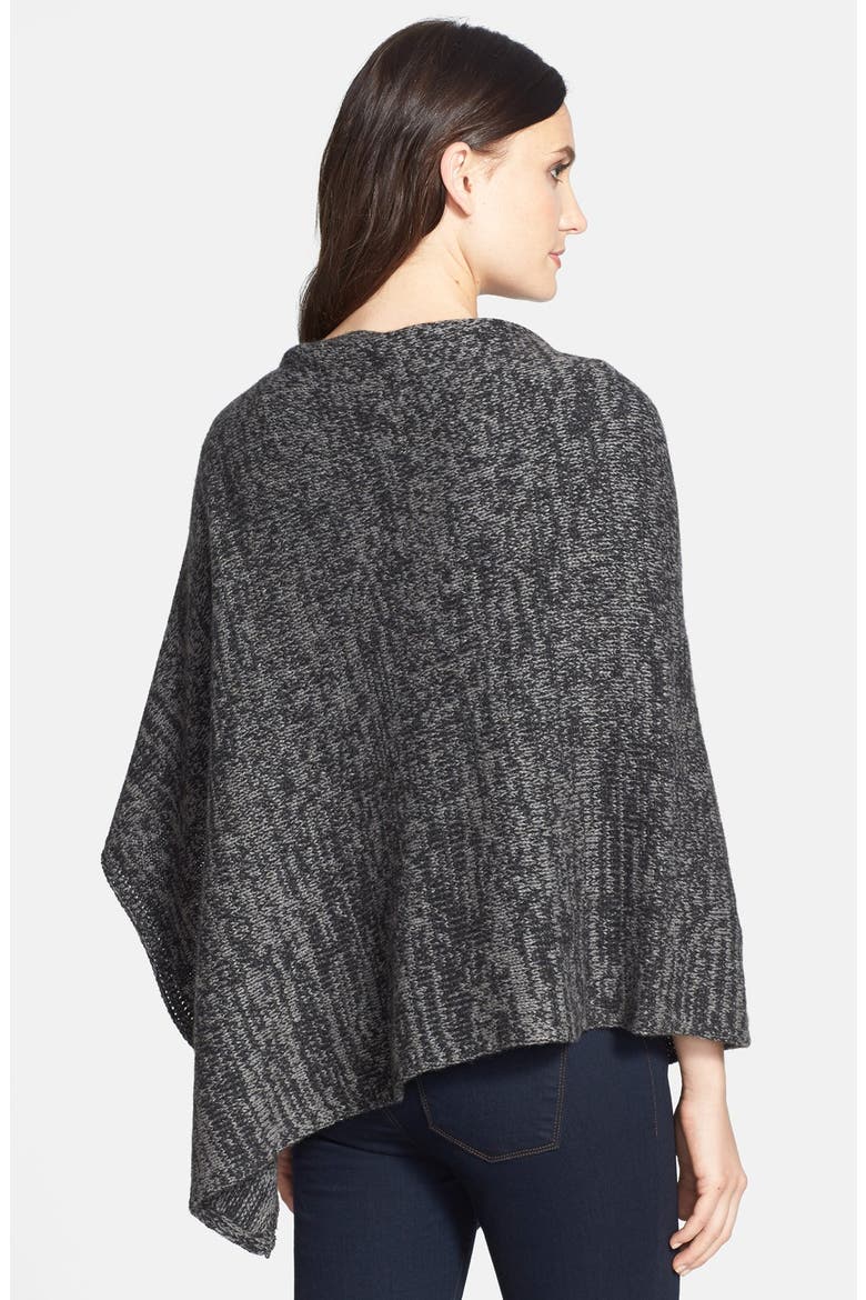 Asymmetrical Yak & Merino Twist Poncho, Alternate, color, CHARCOAL/ ASH
