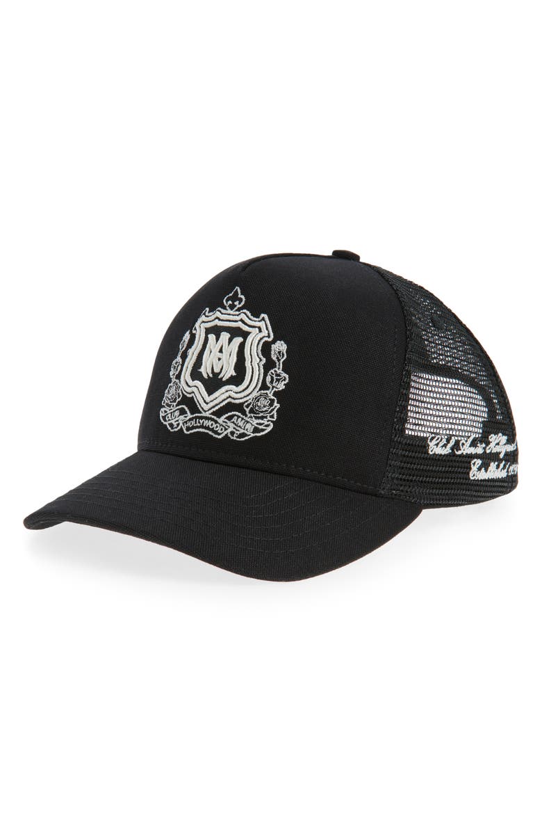 AMIRI MA Crest Trucker Hat, Main, color, 