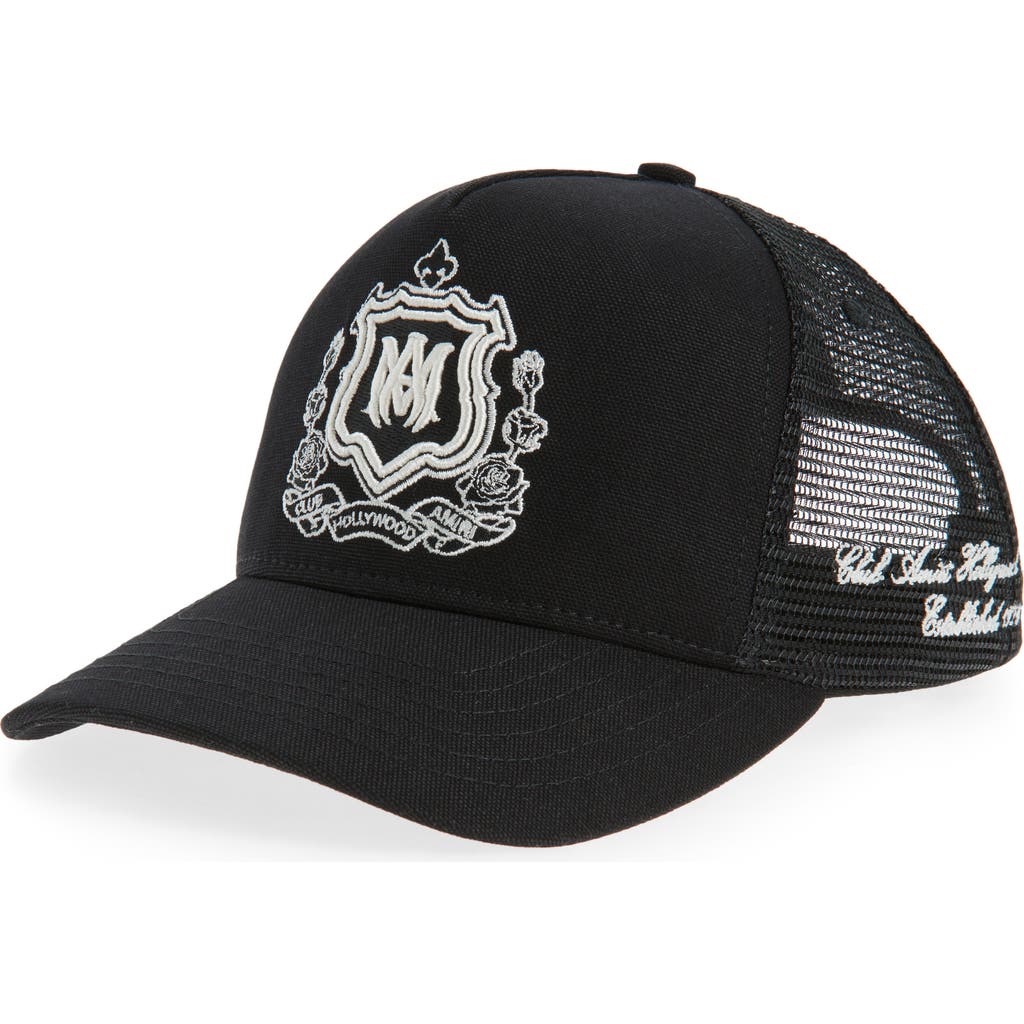 Amiri Ma Crest Trucker Hat In Black
