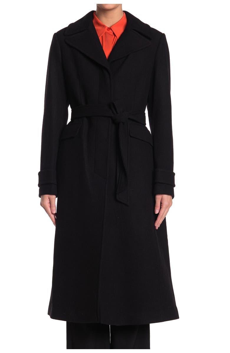 Kate Spade New York belted wool blend coat, Alternate, color, 