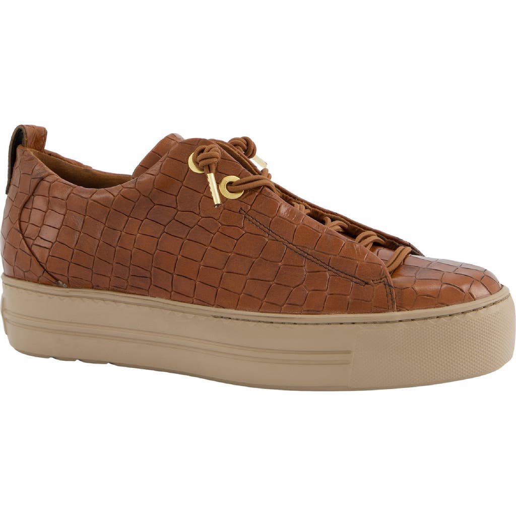 Paul Green Zena Leopard Print Platform Sneaker In Brown