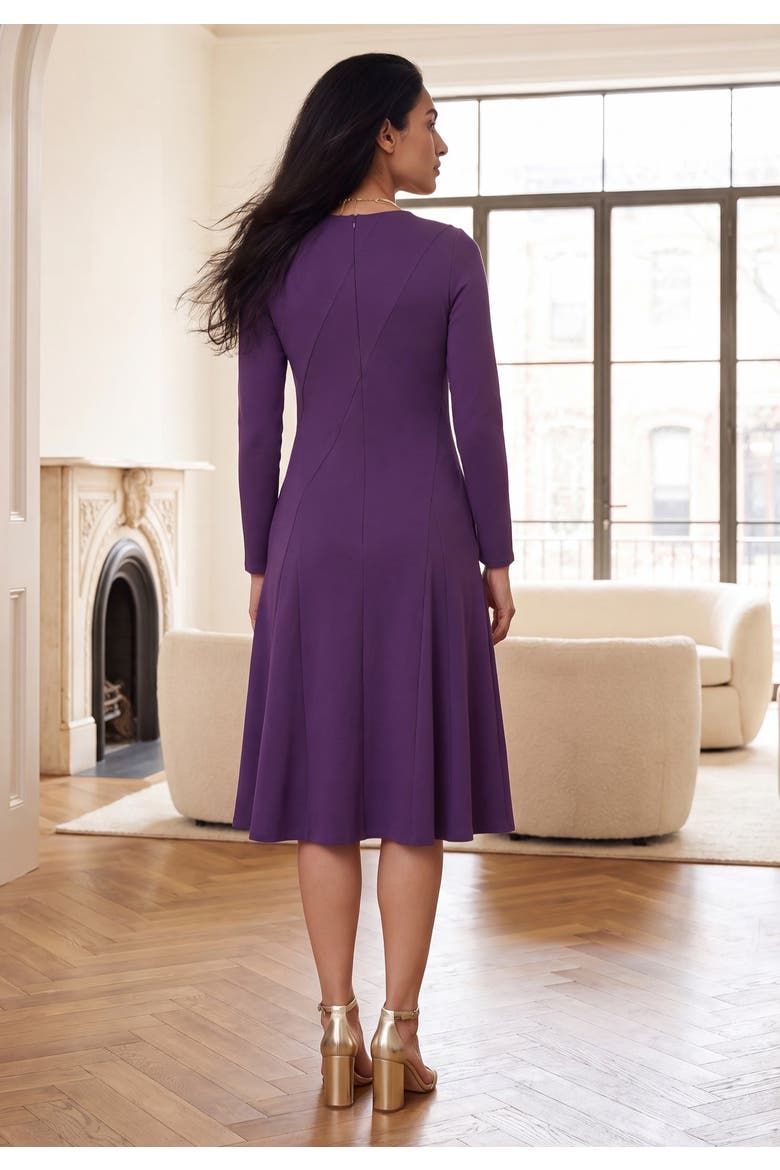 Long Sleeve Stretch Ponte Dress, Alternate, color, MIDNIGHT VIOLET