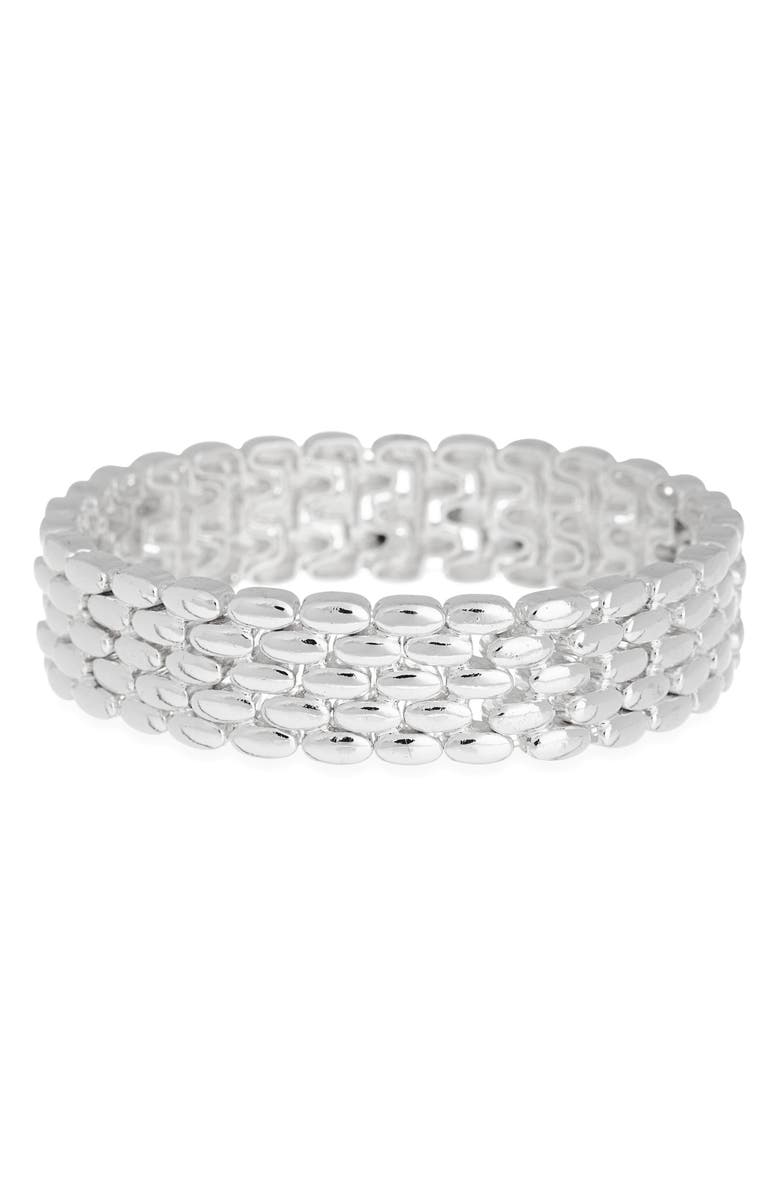 Open Edit Puffy Watchband Bracelet, Main, color, Silver
