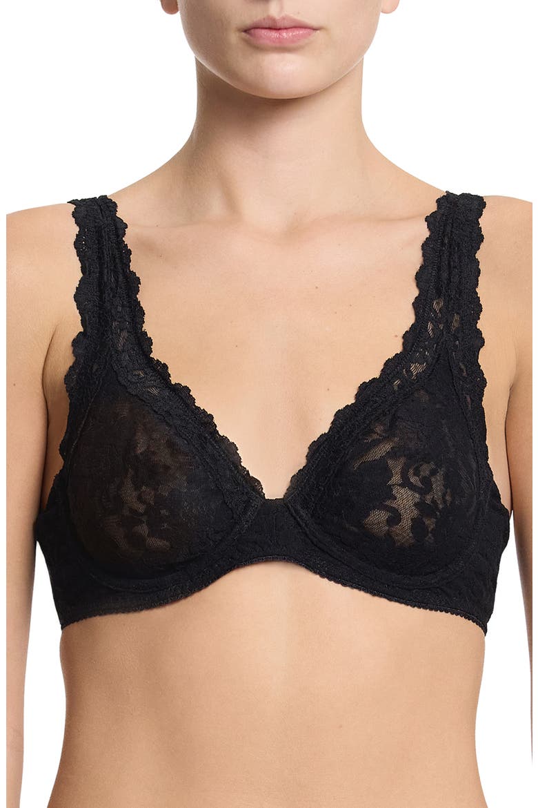 Apex Signature Lace Underwire Bra, Main, color, BLACK