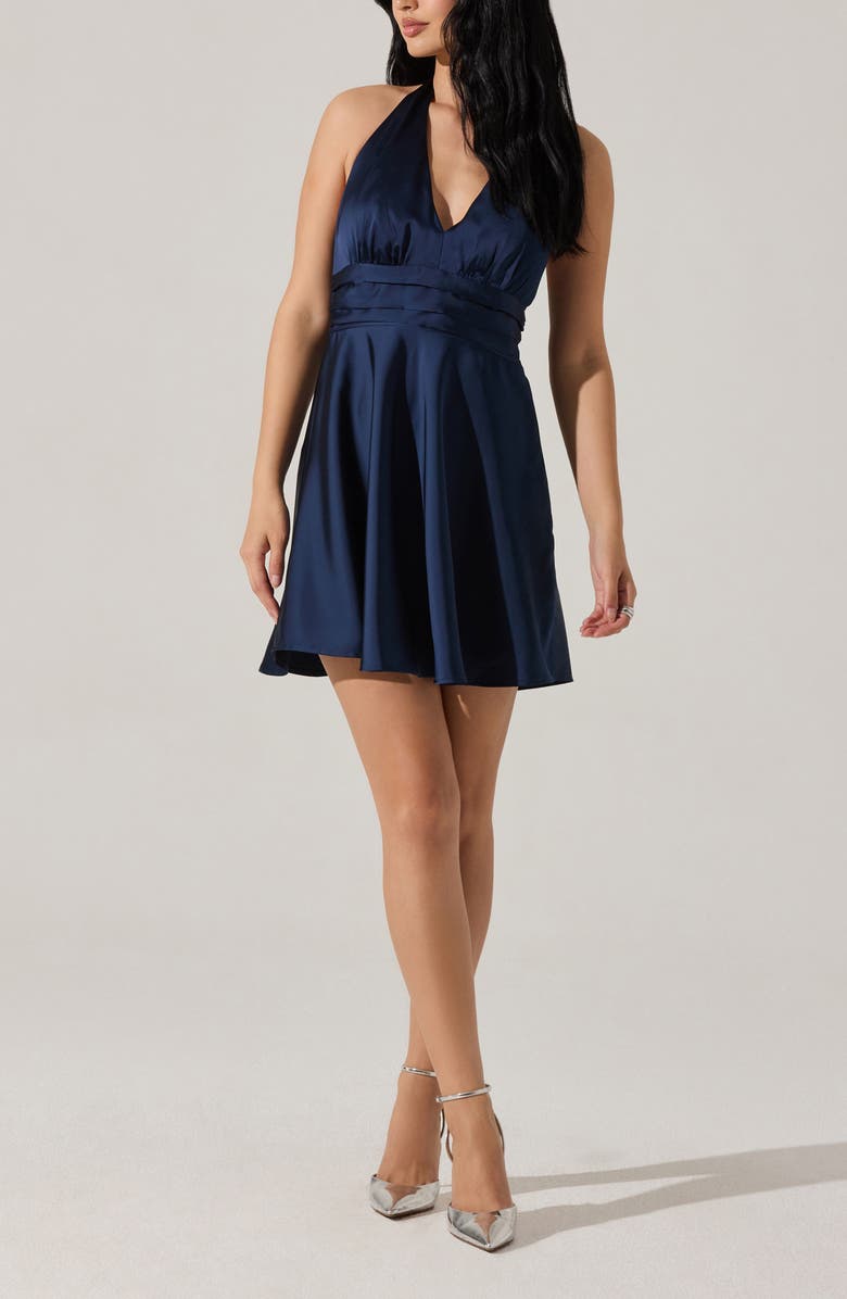 ASTR the Label Mielle Halter Minidress, Alternate, color, Navy