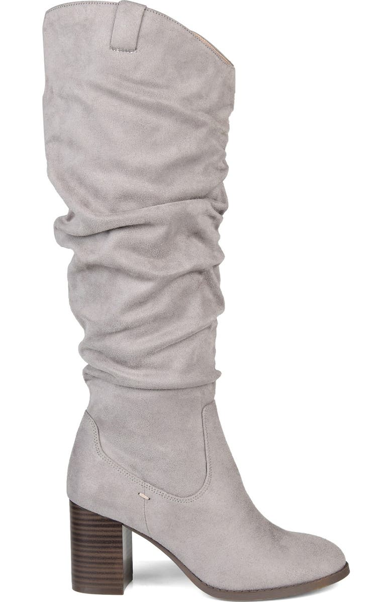 Journee Collection JOURNEE Aneil Ruched Tall Boot, Alternate, color, Grey