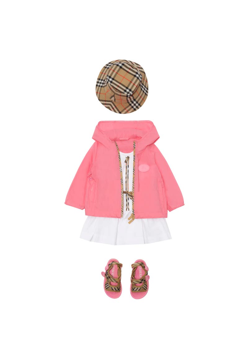Checker-tape Nylon Hooded Jacket, Alternate, color, Flamingo pink