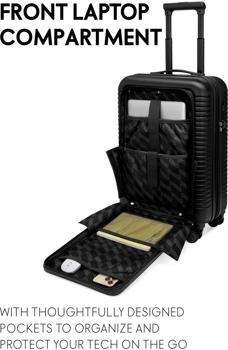 ELLE Escape Expandable Carry On Suitcase with Front Laptop Pocket, Alternate, color, Black
