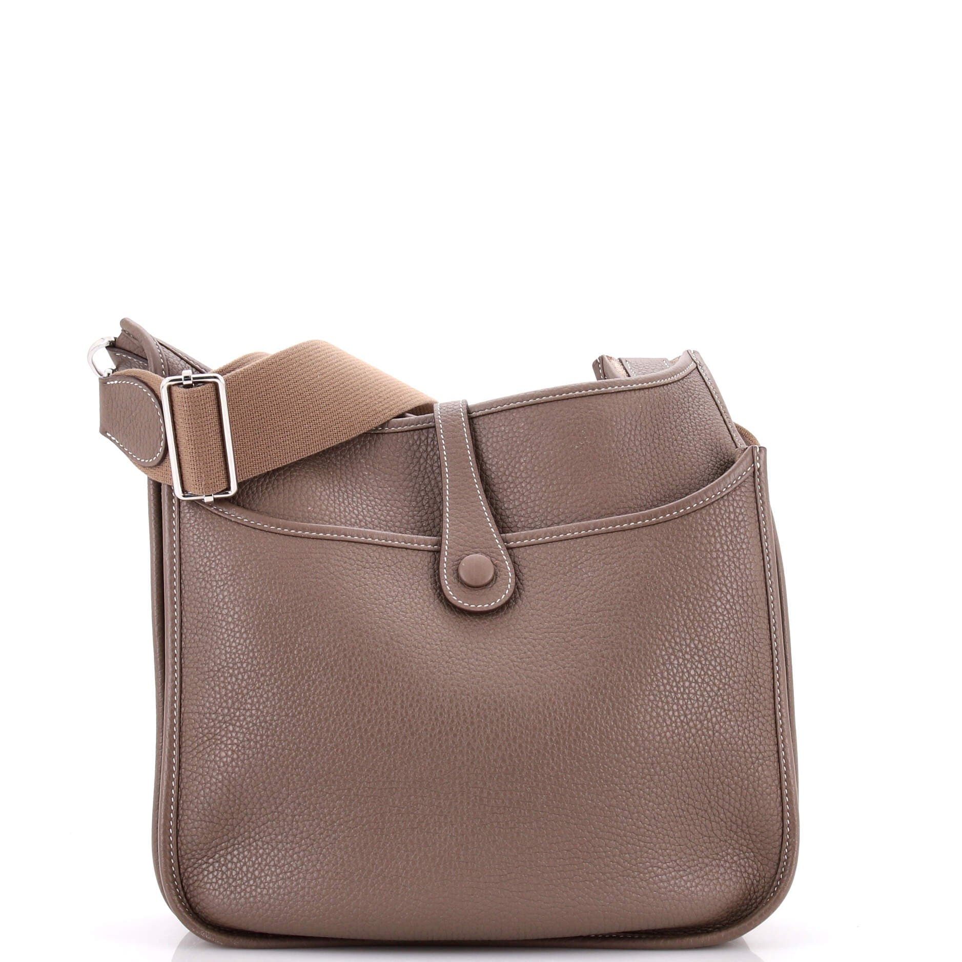 Pre-Owned Hermes Evelyne Bag Gen III Clemence PM, Alternate, color, Etoupe